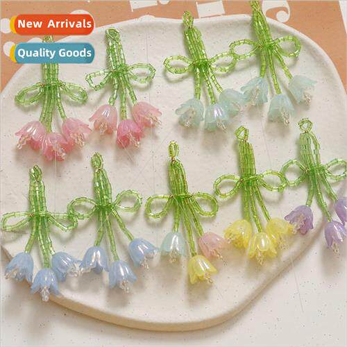 Mori super fairy tulip bow flowers diy handmade weaving bead