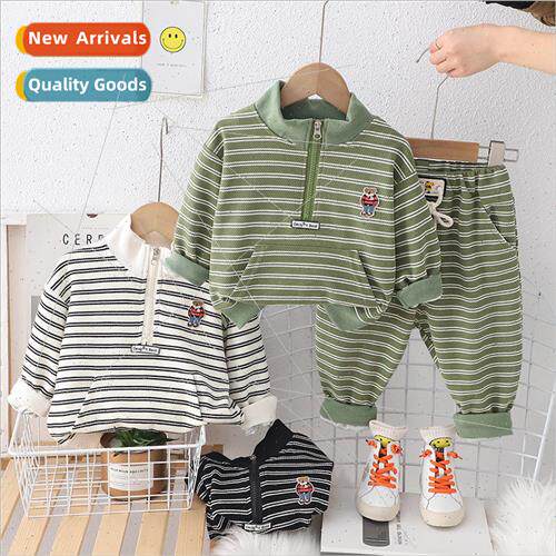 2024 spring new Mr. Bear striped suit fashion suit 1-5 years