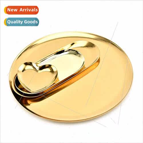 Scandinavian stainless steel jewelry tray gold color oval me