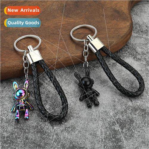 New creative space rabbit keychain creative metal personaliz