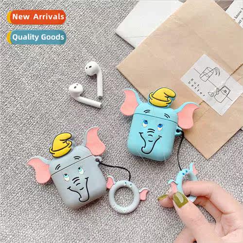 Cute ttle Elephant Cartoon Soft licone AirPods Protective Ca