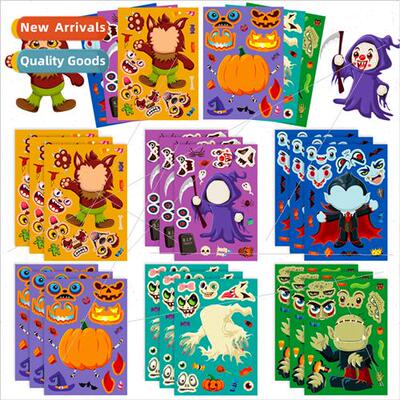 6pcs/pack Halloween face swap stickers Halloween character p