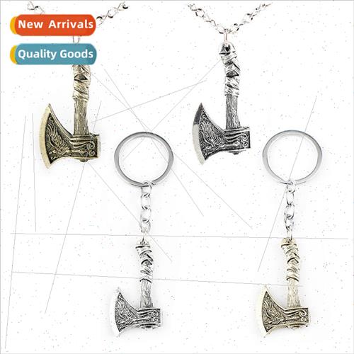 Viking Celtic vintage axe model pendant keychain necklace pe