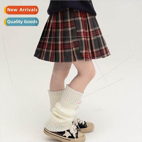 Girls retro college  plaid skirt 2023 fall new childrens Bri
