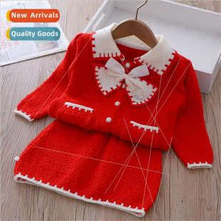 girls knitted sweater Childrens Yangqi fall set new clothing
