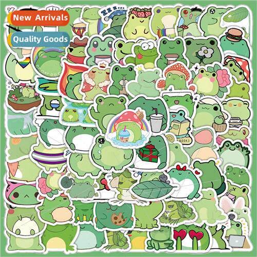 100 small frog stickers cartoon cute animal handbook phone c