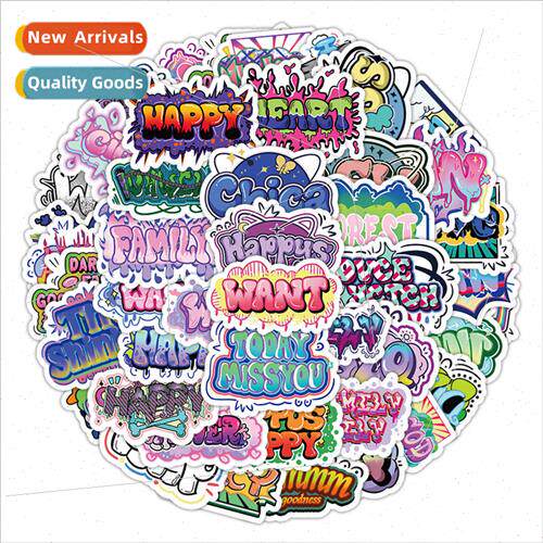 60 cartoon alphabet graffiti stickers luggage removable wate