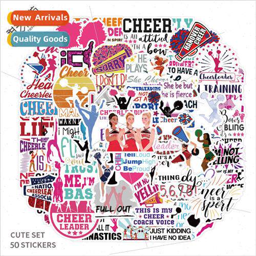 50 cartoon cheerleader Cheer -repeating stickers motorcycle