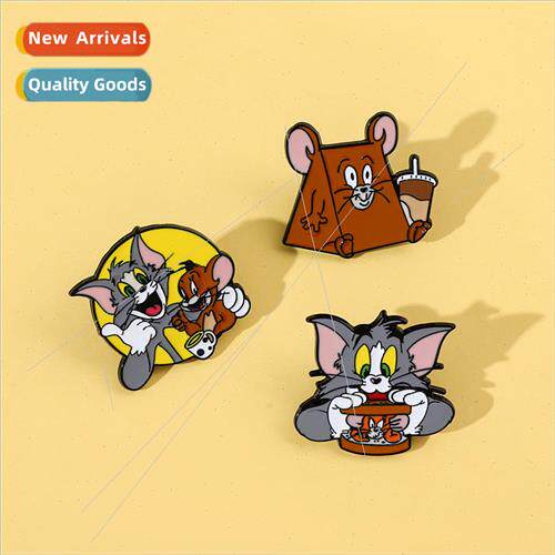 Personalized creative cartoon characters metal brooch cat an