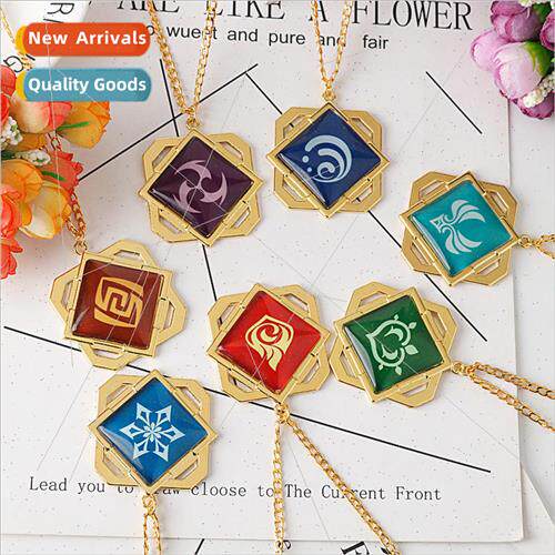 Popular game  original God elemental necklace glow-in-the-da