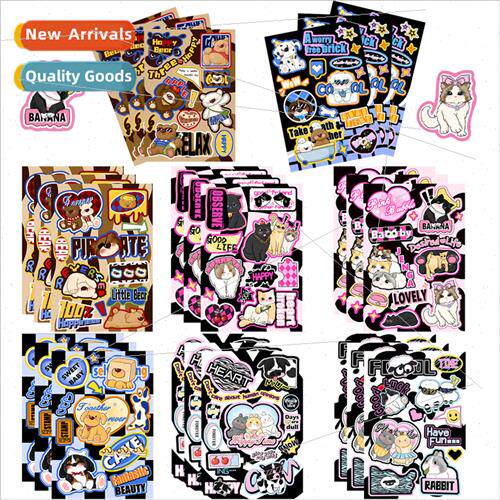 8 American sweet cool cute pet stickers DIY handbook small c