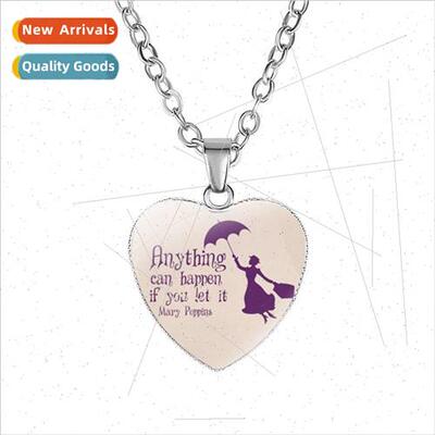 Joy to the world mary poppins womens love heart pendant time