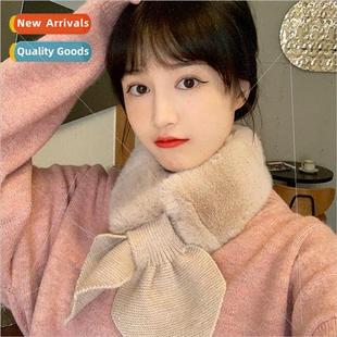 Korean the Scarf fluffy winter hairy Japan female