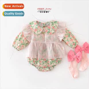 female baby broken spring flow small hajis print Infant full