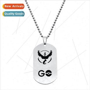 three logo Pokémon camps necklace stainless steel