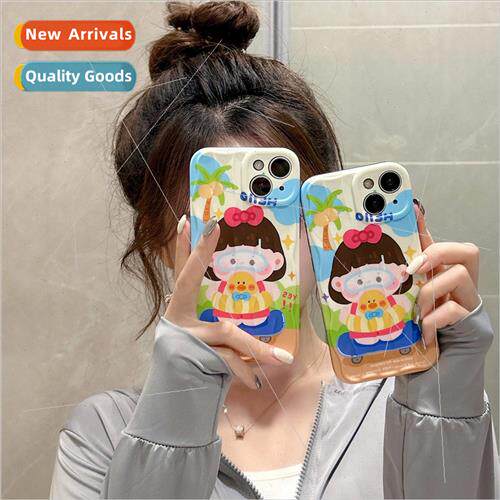 Nerdy Duck Girl IPhone13/14ProMax Stripe Apple 14PRO Phone C