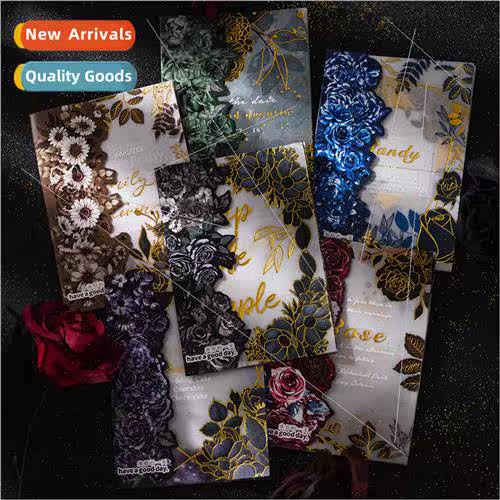 Paper on paper flower series material paper vintage stamping