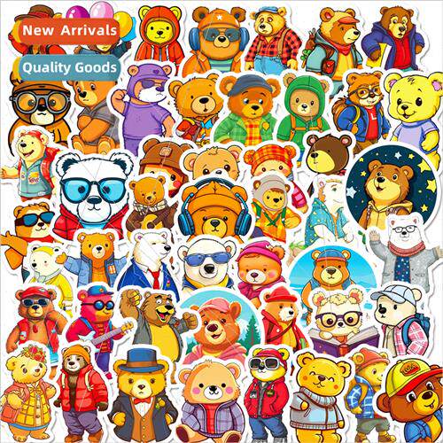 50 coo coo bear doll doodle stickers new cute cartoon person