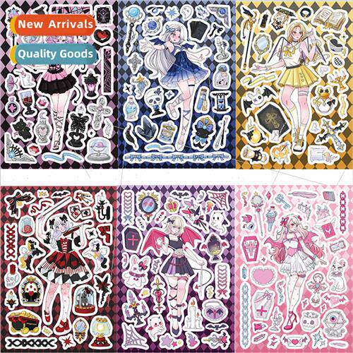 8 devil girl goo card character stickers DIY handbook small