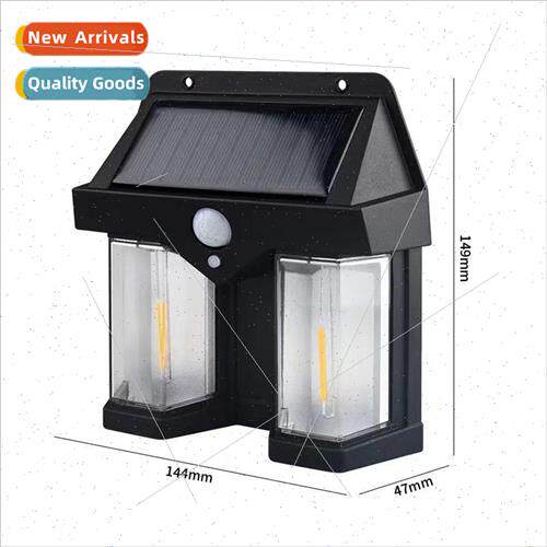 New solar outdoor wall light one-piece body sensor three-mod