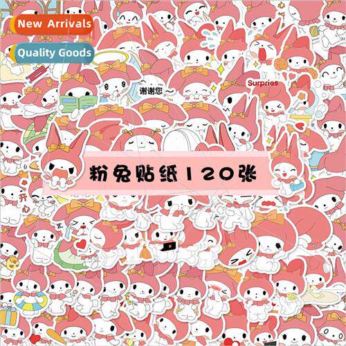 60 pink rabbit stickers cute pink bunny ins cartoon expressi