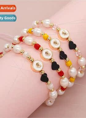 18K gold-plated copper beads between colorful tetragonal cry