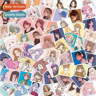 stickers cartoon head cute stick big girl pack expression