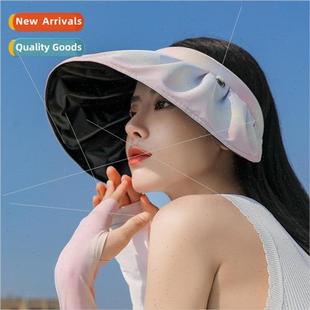 hat female anti hollow ultraviol summer top brim Straw large