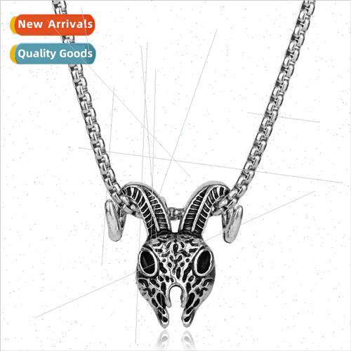 Vintage skull sheep head hundred with hip-hop necklace men s