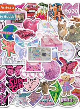 58 new popular Y2K  steam wave girl heart DIY stickers lugga