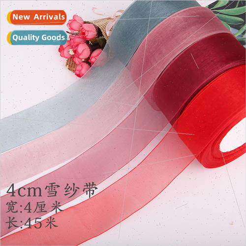 4cm wide snow gauze ribbon transparent ribbon cake gift deco