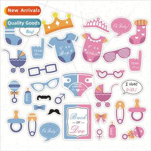 34 Pieces Set Baby Birthday Party Decoration Supplies Gender