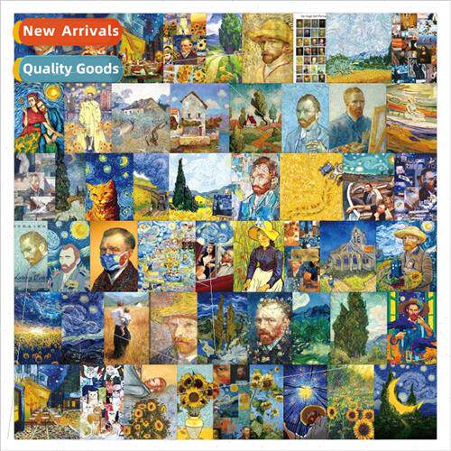 54 Van Gogh art oil painting stickers handbook luggage cell
