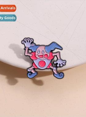 New cartoon funny circus clown man pink metal badge characte