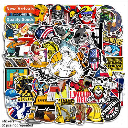 50 pcs of beat workers logging cool graffiti stickers scoote