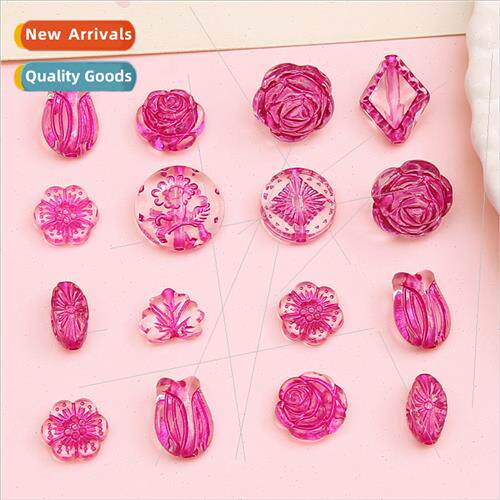Purple acrylic baroque vintage beads loose beads DIY handmad