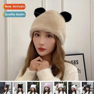 warm hats imitation mink one womens fur cap 2023 hair new