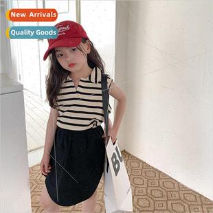 Girls summer fried set Korean of the casual striped top 202