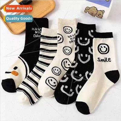 Socks female spring and fall  sweat anti-odor mid-calf socks