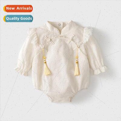 Baby onesie 2023 fall new female baby clothes newborns long-