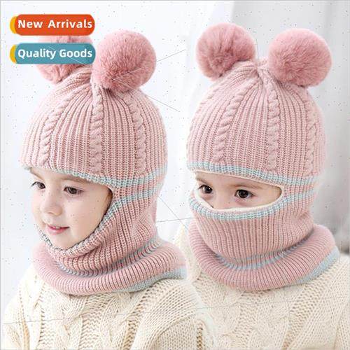 Baby hat fall and winter windproof face protection one-piece