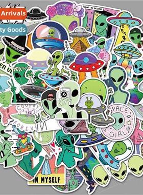 Alien stickers 50 spaceship stickers ipad car luggage helmet
