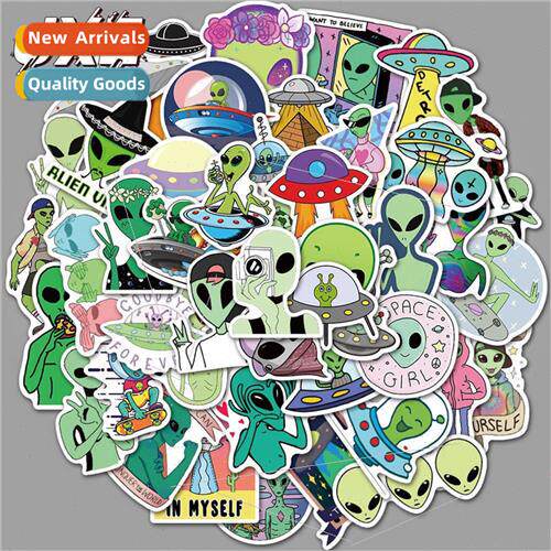 Alien stickers 50 spaceship stickers ipad car luggage helmet