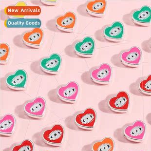 alloy oil drop Devils beads colorful heart spacer eye