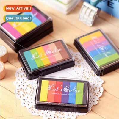 Rainbow Color Stamping Clay 6 Colors Stamp Pad Printing Oil