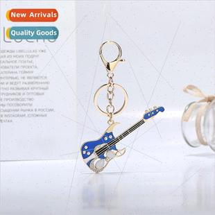 Korean couple bag diamond keychain set car Creative guitar
