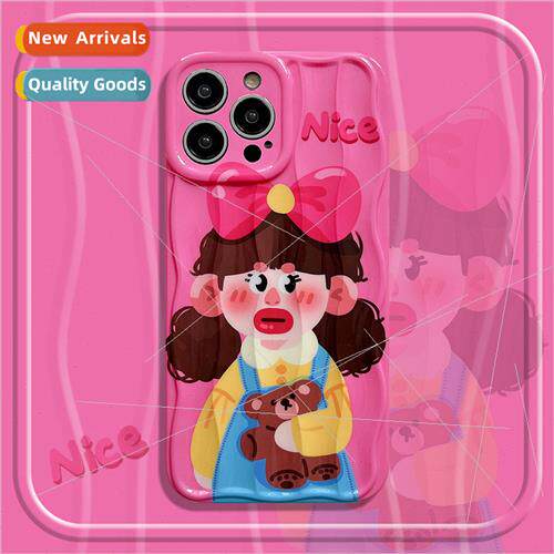 Fun quirky ugly cute girl 14ProMax wave pattern iPhone12P/11
