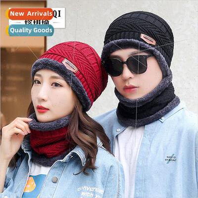 Mens and womens sets of hats riding mask warm thickened knit