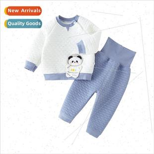 Baby thermal underwear set baby fall coat and pants split cl