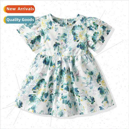 2022 summer garden floral baby girl dress Korean  of the sma